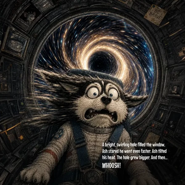 learning about space with a husky learning about space with a husky
